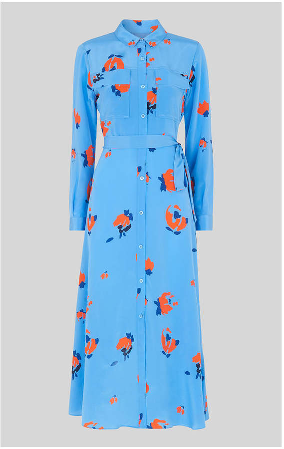 Whistles Elfrida Bud Print Silk Dress