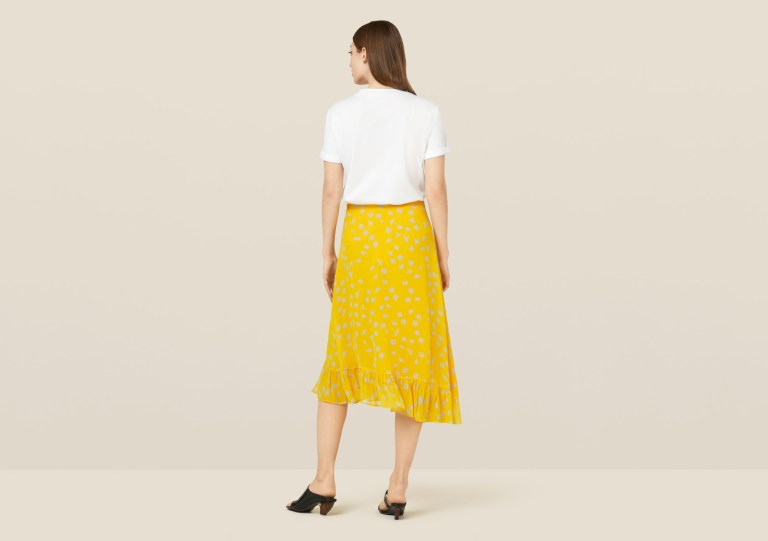 Finery London Ebba Turmeric Floral skirt back view
