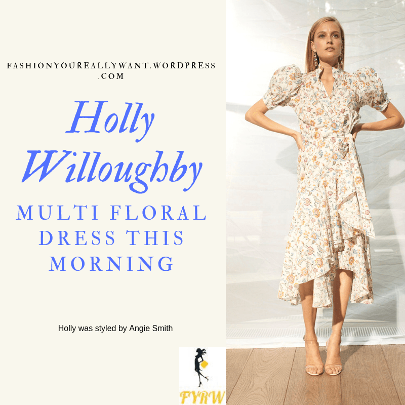 How to Get Holly Willoughby  This Morning multi Liberty white floral dress nude suede court shoes outfit today blog June 2019