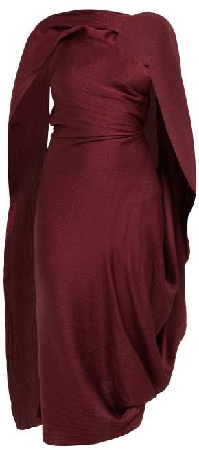 Roland Mouret - Lillico Cape Hammered Silk Midi Dress