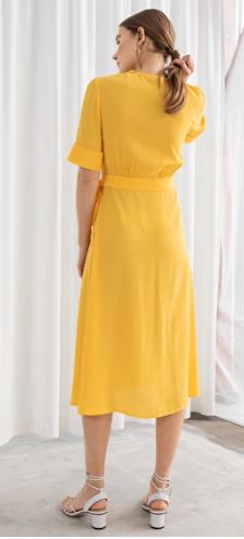 And Other Stories Midi Wrap Dress back view