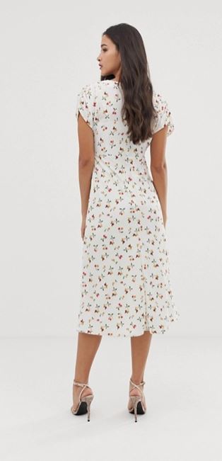 ASOS DESIGN midi tea dress in cherry print back view