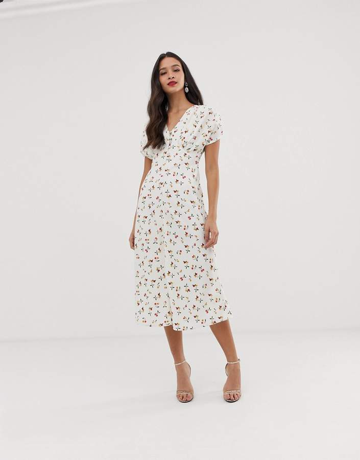 ASOS DESIGN midi tea dress in cherry print