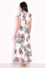AX Paris Cream Floral Maxi Wrap Dress back view