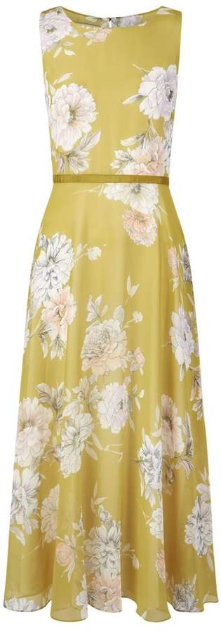 Hobbs Carly Floral Print Ribbon Midi Dress v2