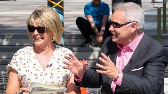 How to find Ruth Langsford This Morning outfit today white cherry print midi dress July 2019 photo ITV com