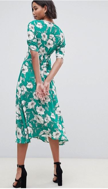 Liquorish a-line midi dress with keyhole back view