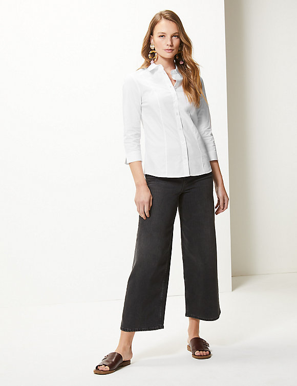 M&amp;S collection 3 4 Sleeve Shirt