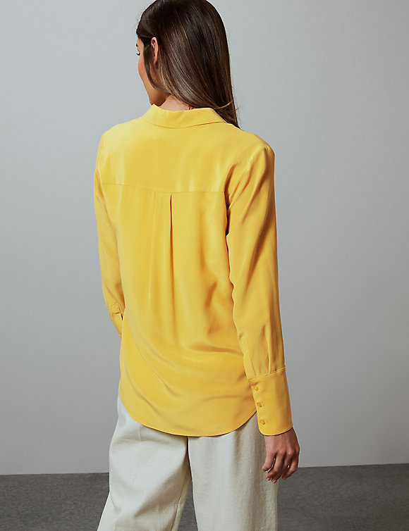 Autograph Pure Silk Button Detailed Shirt