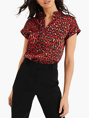 Damsel in a Dress Aimee Animal Print Short Sleeve Blouse