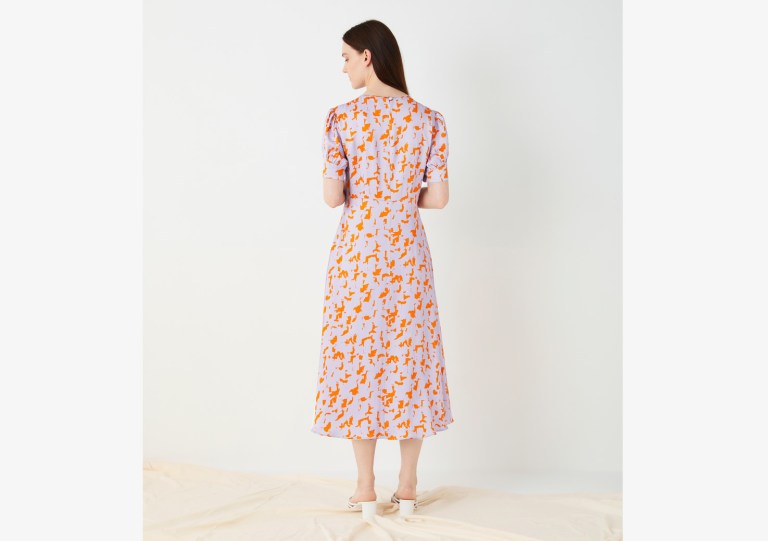 Finery Kamila Megan Abstract Print Midi Dress back view