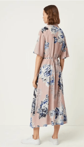 French Connection Corsetta Drape Maxi Shirt Dress back view