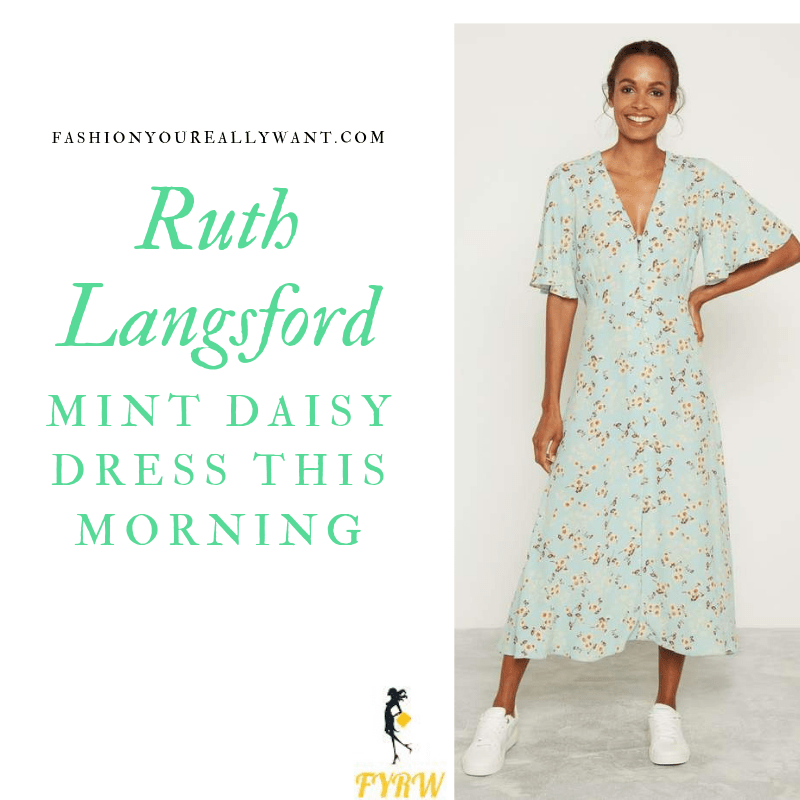 How to Find Ruth Langsford  This Morning outfit today Mint Green Floral Daisy Dress blog August 2019