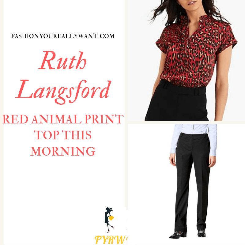 How to Find Ruth Langsford  This Morning outfit today Red Leopard Animal Print short sleeve Top blog August 2019