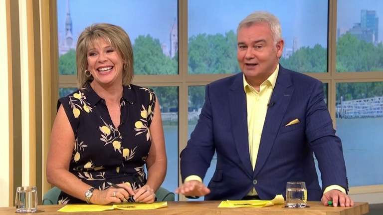 how to find ruth Langsford This Morning outfit today navy floral dress August 2019 photo ITV com