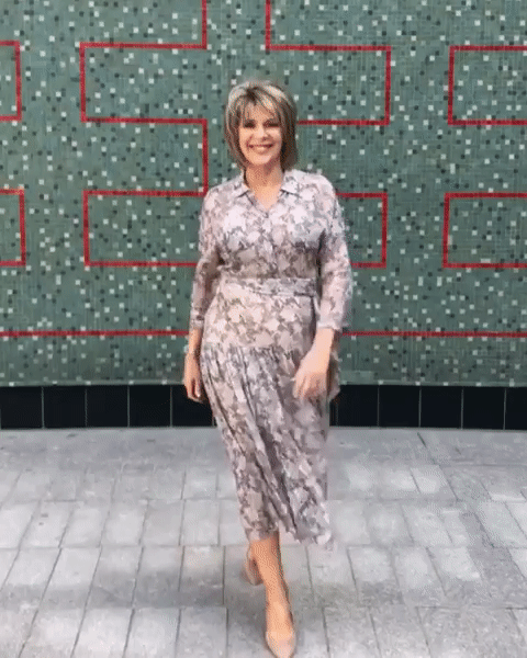 how to find Ruth Langsford This Morning outfit today snake print shirt dress August 2019 photo Ruth Langsford