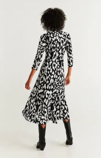 Mango printed shirt dress back view