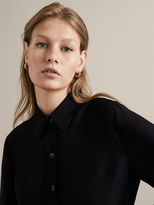 Massimo Dutti Plain Georgette Shirt