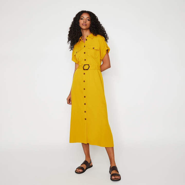 Warehouse UTILITY MIDI SHIRT DRESS