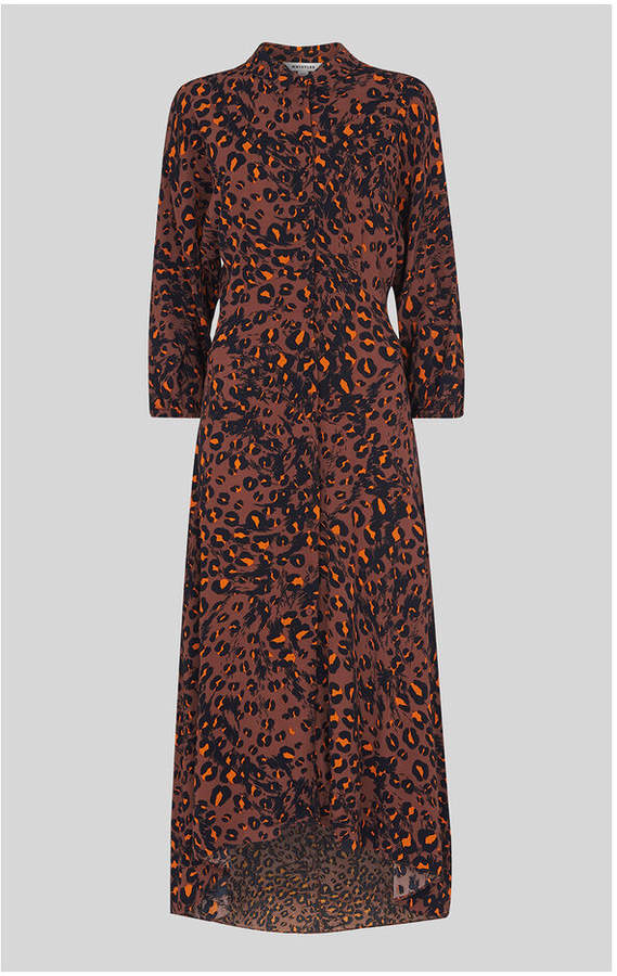 Whistles Amara Brushed Leopard Dress