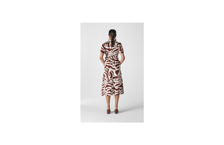 Whistles Graphic Zebra Shirt Dress back view