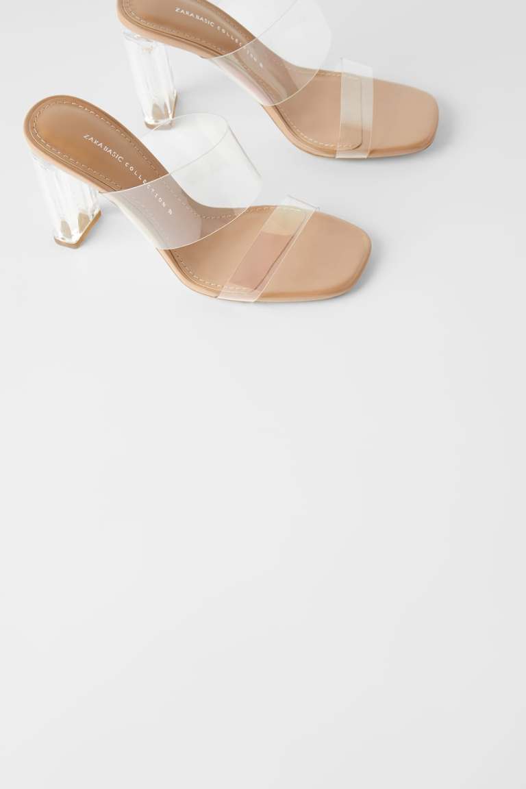 Zara VINYL SANDALS WITH METHACRYLATE HEELS