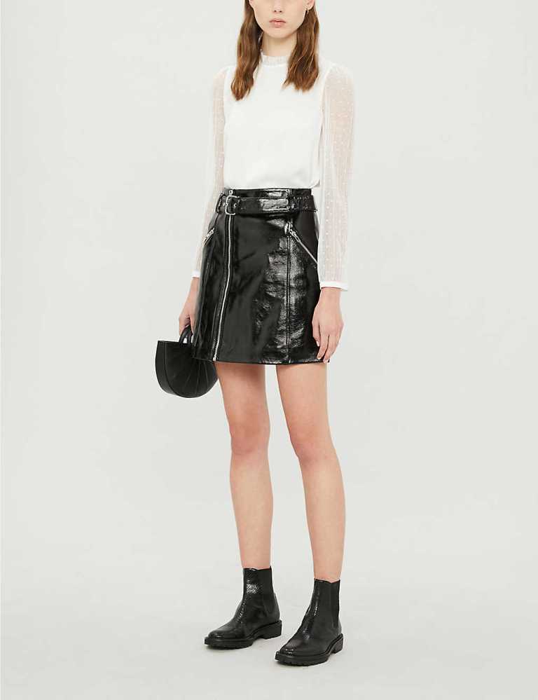 Claudie Pierlot Casino patent-leather mini skirt