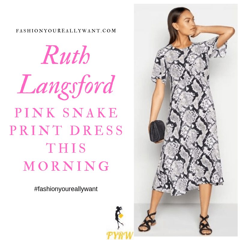 How to Find Ruth Langsford Pink Snake Print Midi Dress This Morning September 2019 outfit blog