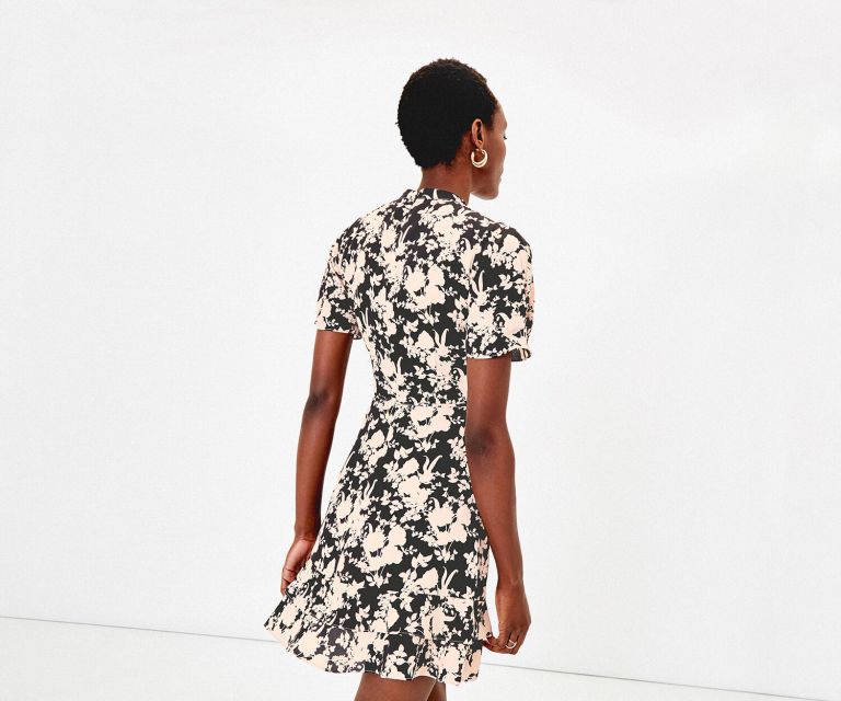 Oasis SHADOW FLORAL DRESS back view