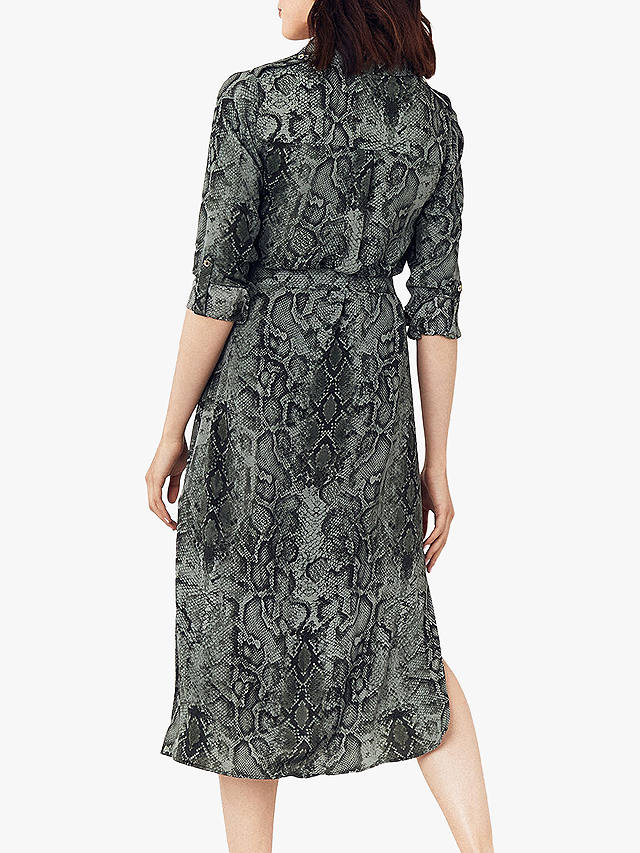 Oasis Snake Print Midi Shirt Dress back view