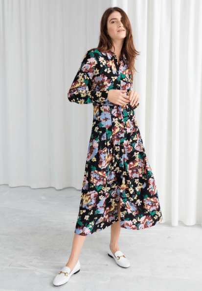 And Other Stories Printed Flared Shirt Dress