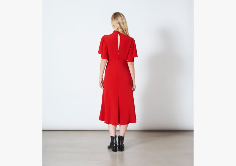 Finery London Beaumont Red Dress back view