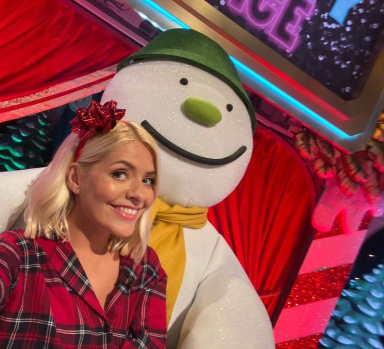 how to find Holly Willoughby red check tartan pyjama suit Celebrity Juice Christmas Special October 2019 Photo Holly Willoughby