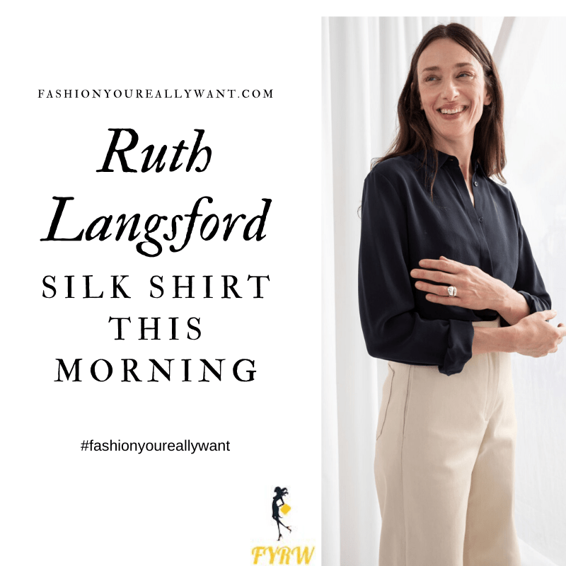 How to Find Ruth Langsford  monochrome skirt silk shirt black suede court shoes This Morning outfit today blog October 2019