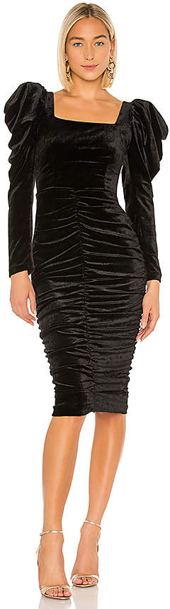 lORANE Velvet Midi Dress