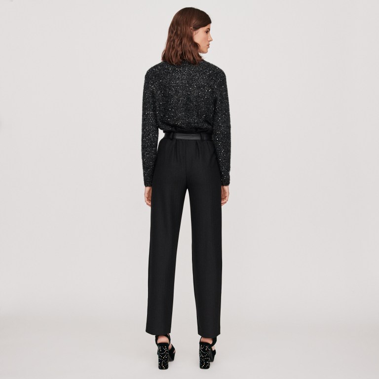 Maje Belted Wide Leg Pants back view