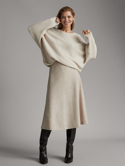 Massimo Dutti Wool Midi Skirt