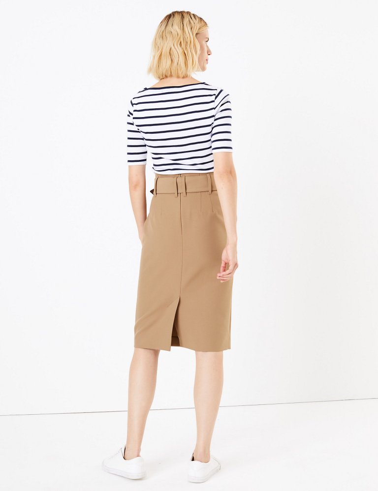 M&amp;S Collection Belted Pencil Skirt back view