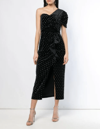 Self Portrait crystal studded velvet dress