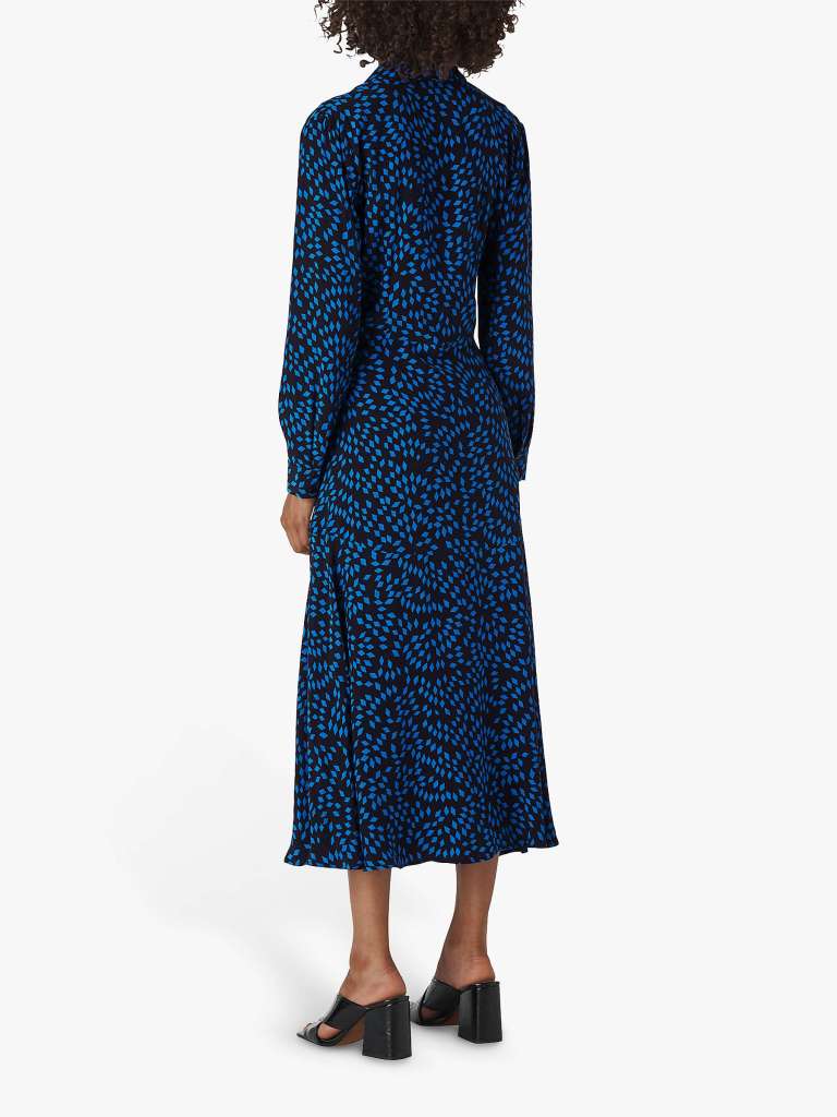 Whistles Scattered Diamond Midi Shirt Dress back view