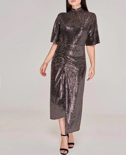 Biba High Neck Sequin Dress