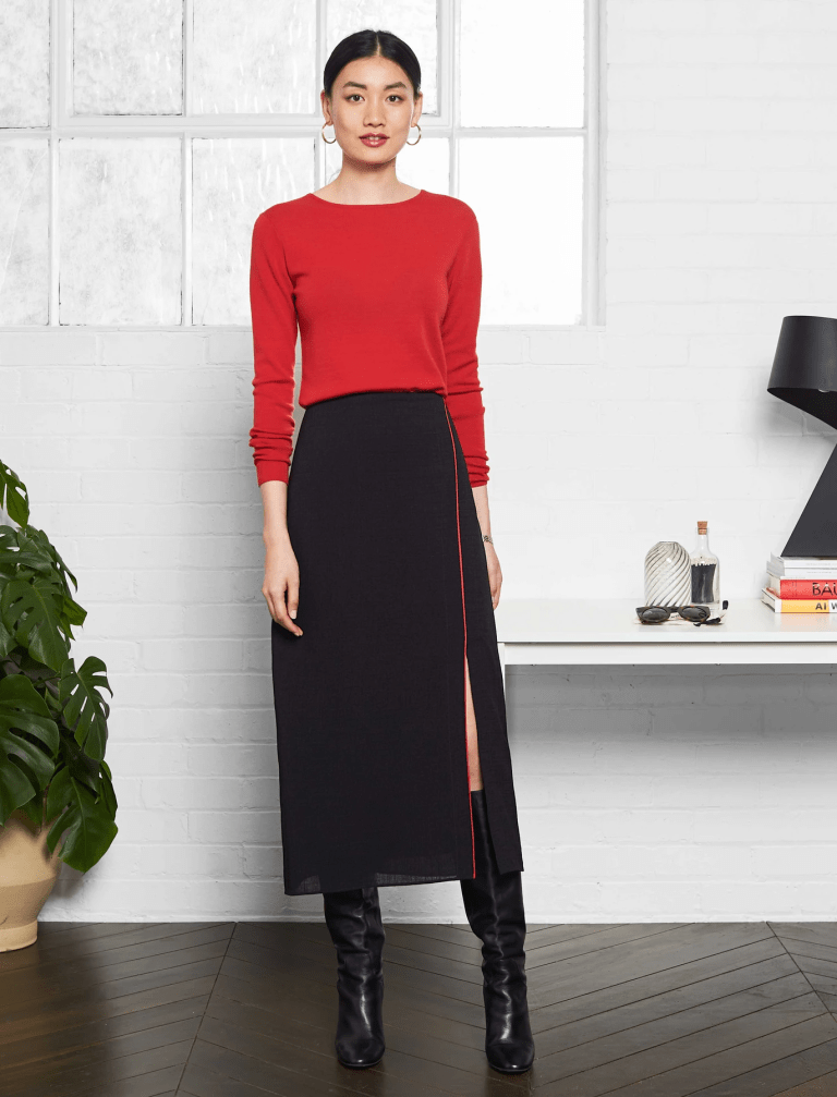 Cefinn Cleo Split Front Maxi Skirt and Cefinn Freda Round Neck Jumper