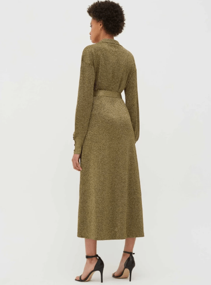 Chinti &amp; Parker Gold Knitted Shirt Dress back view