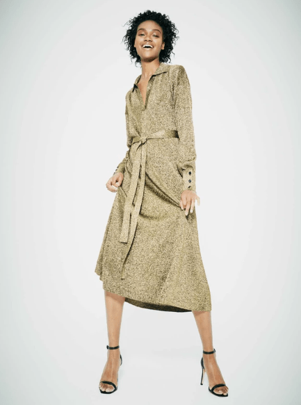 Chinti &amp; Parker Gold Knitted Shirt Dress