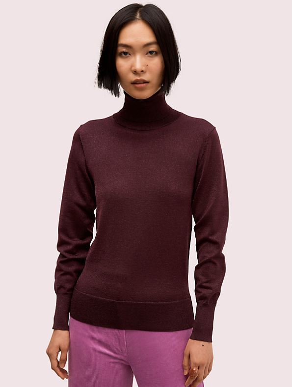 Kate Spade metallic ribbed turtleneck
