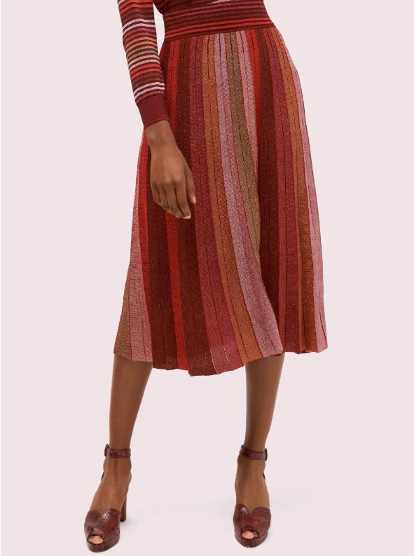 Kate spade metallic stripe knit skirt