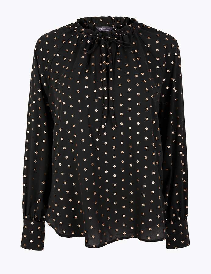 m-s-collectionmarks-and-spencer-metallic-polka-dot-blouse