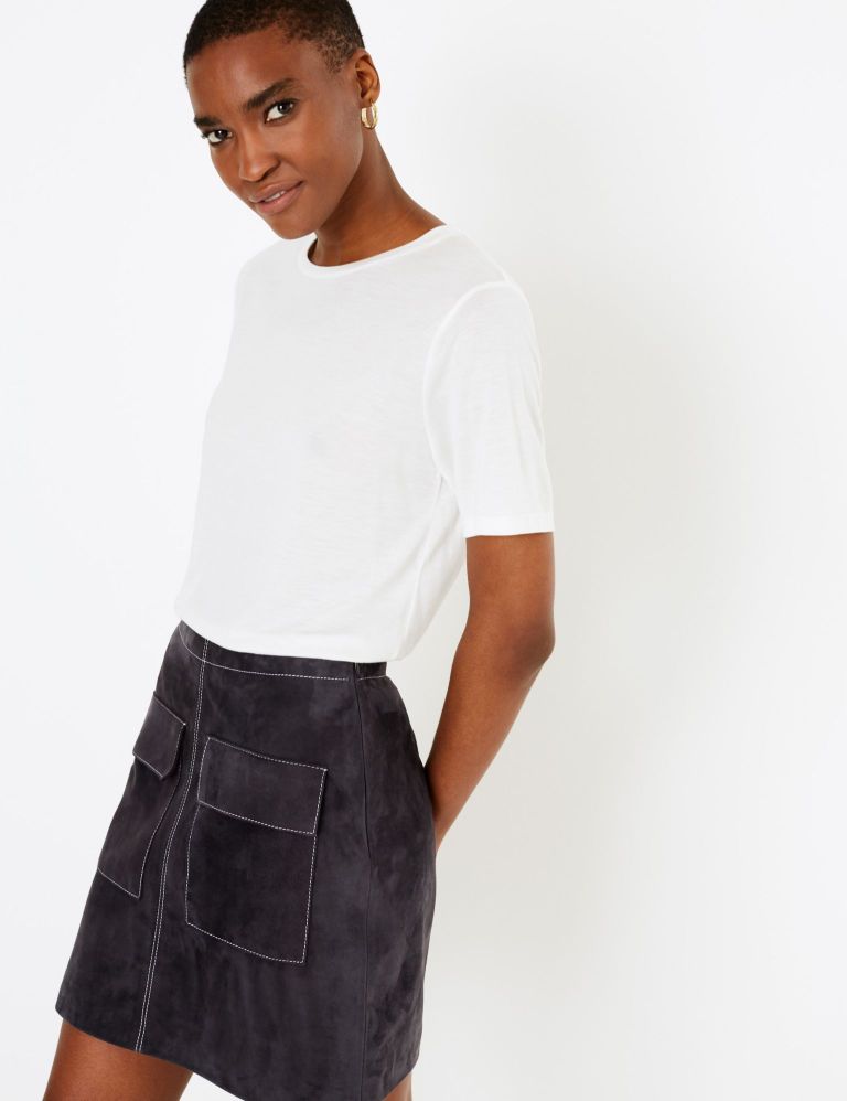 M&amp;S Autograph Suede Mini A-Line Skirt