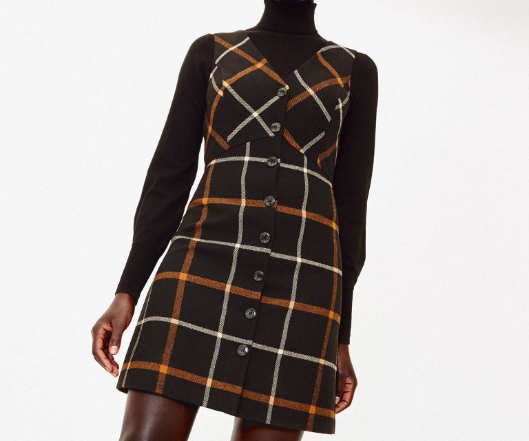 Oasis Check Shift Dress