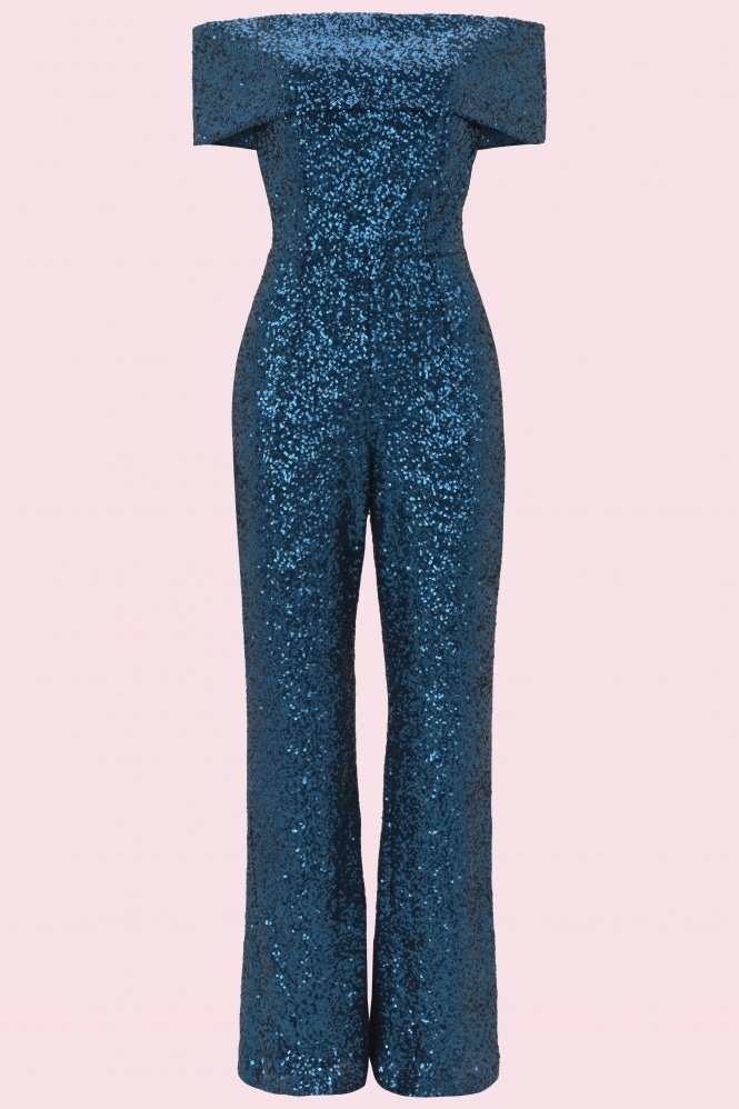 The Pretty Dress Company DANI SEQUIN KICK FLARE JUMPSUIT